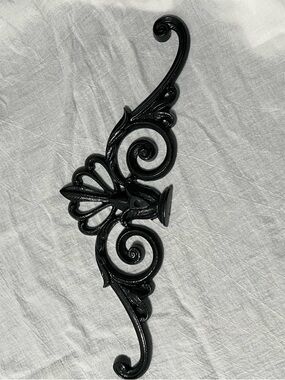 Decorative Black Wall Accent - Ornate Scroll Design - Architectural Salvage